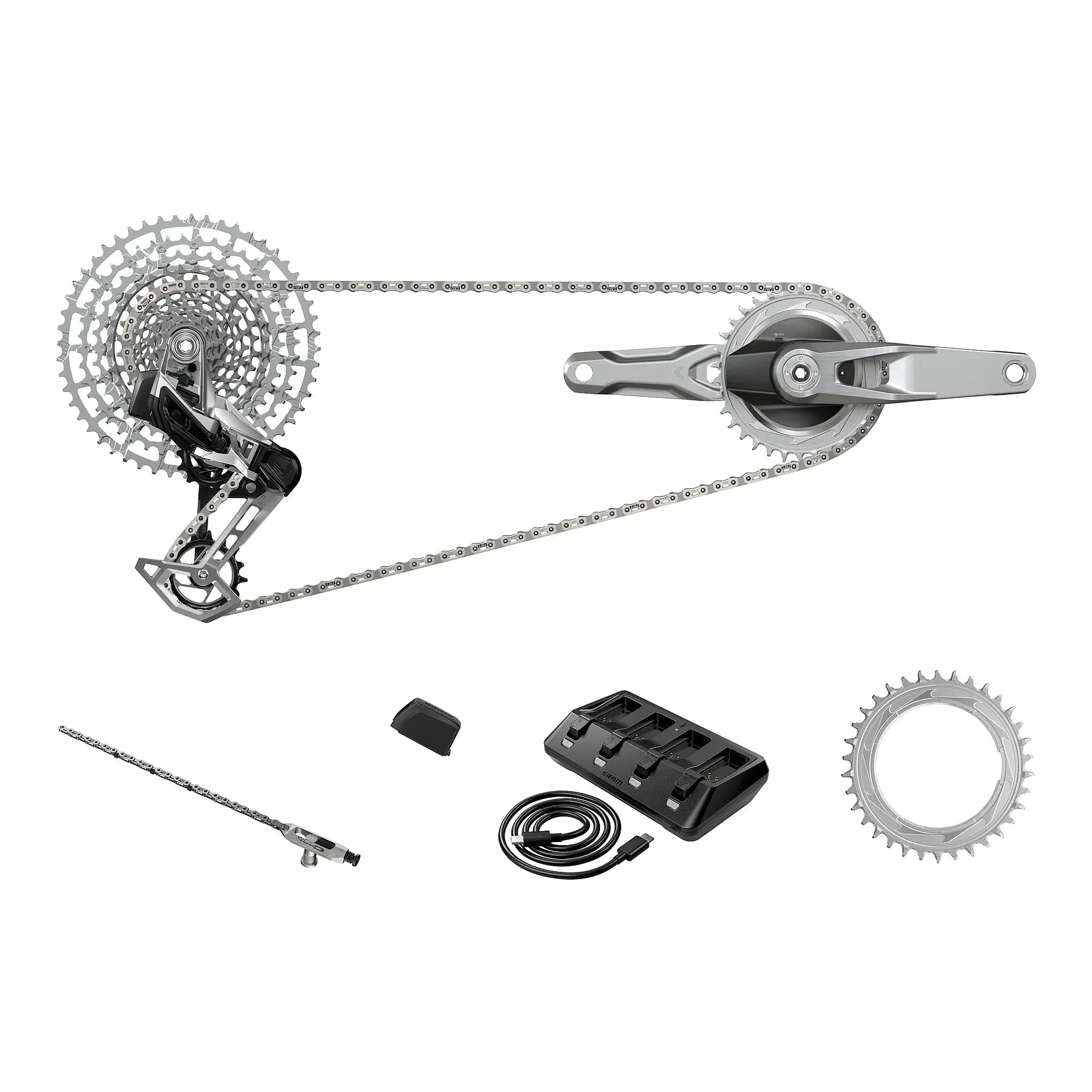 SRAM 1987 Limited Edition Eagle Transmission AXS groupset in silver