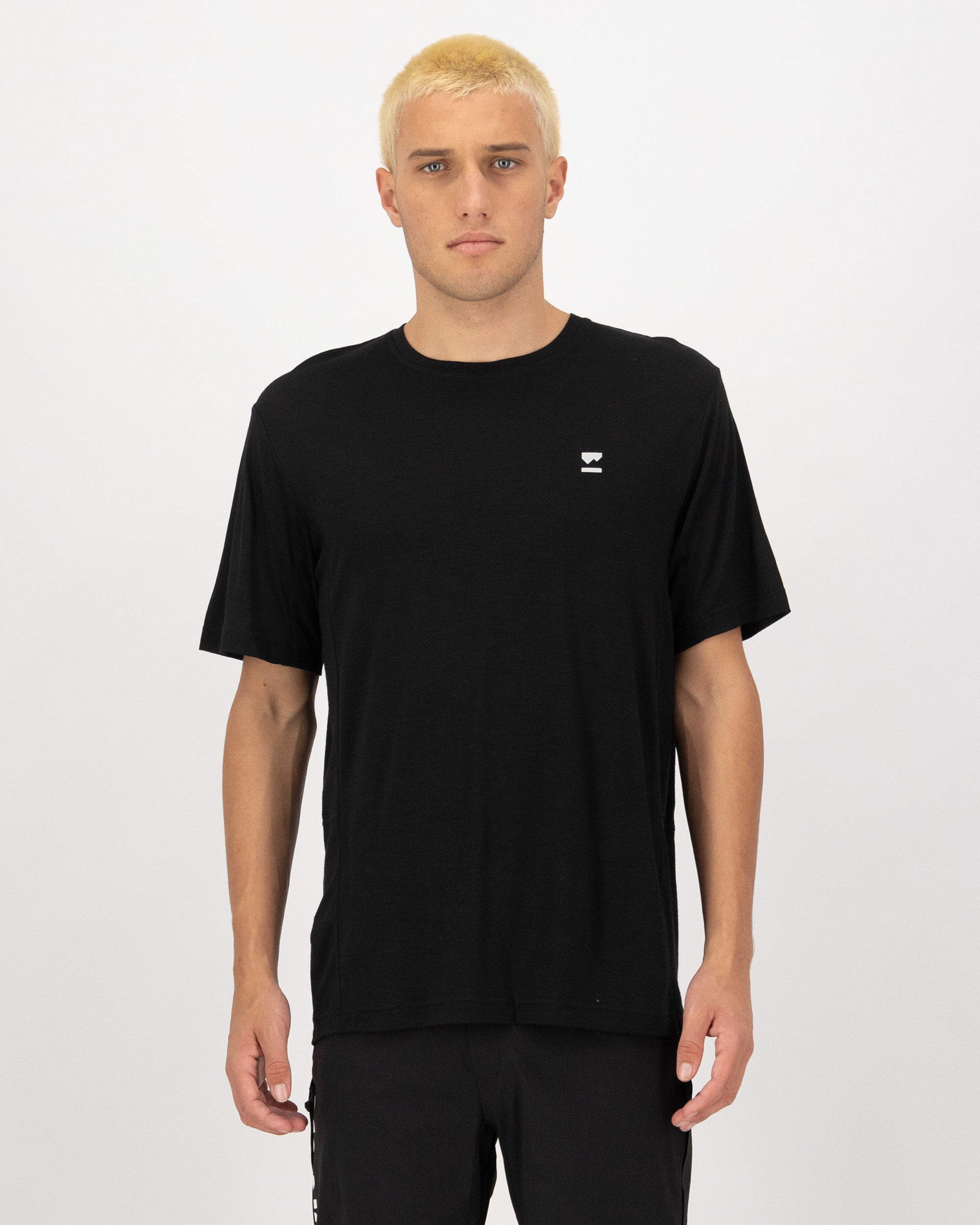Mons Royale Mens Tarn Merino T-Shirt - Black, front