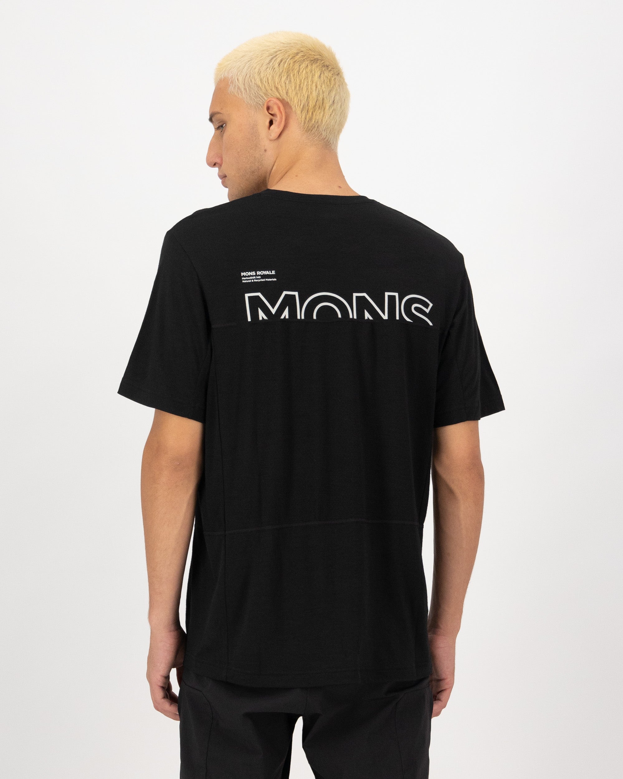 Mons Royale Mens Tarn Merino T-Shirt - Black, back