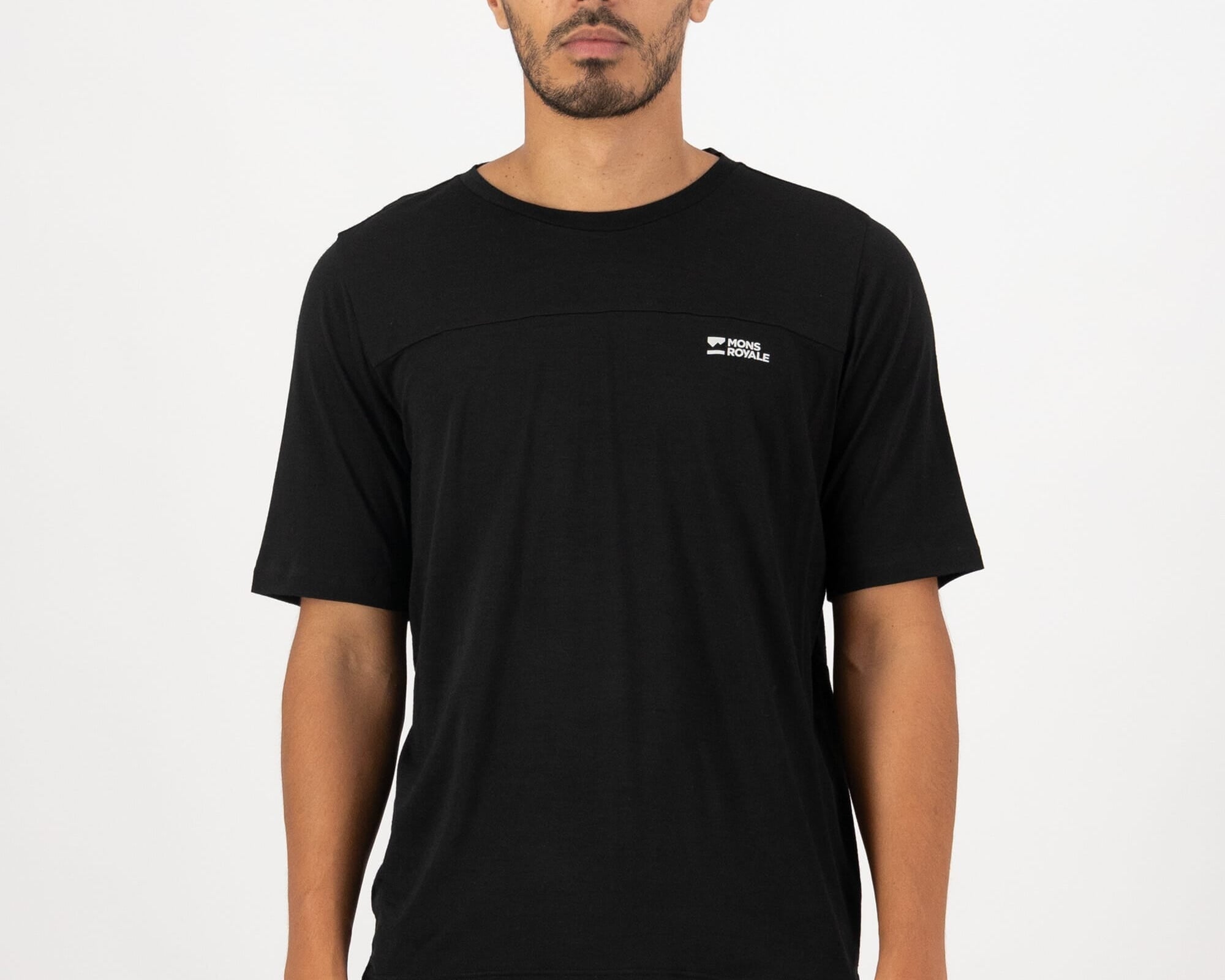 Mons Royale Mens Diversion Merino Bike Jersey Short Sleeve - Black, front