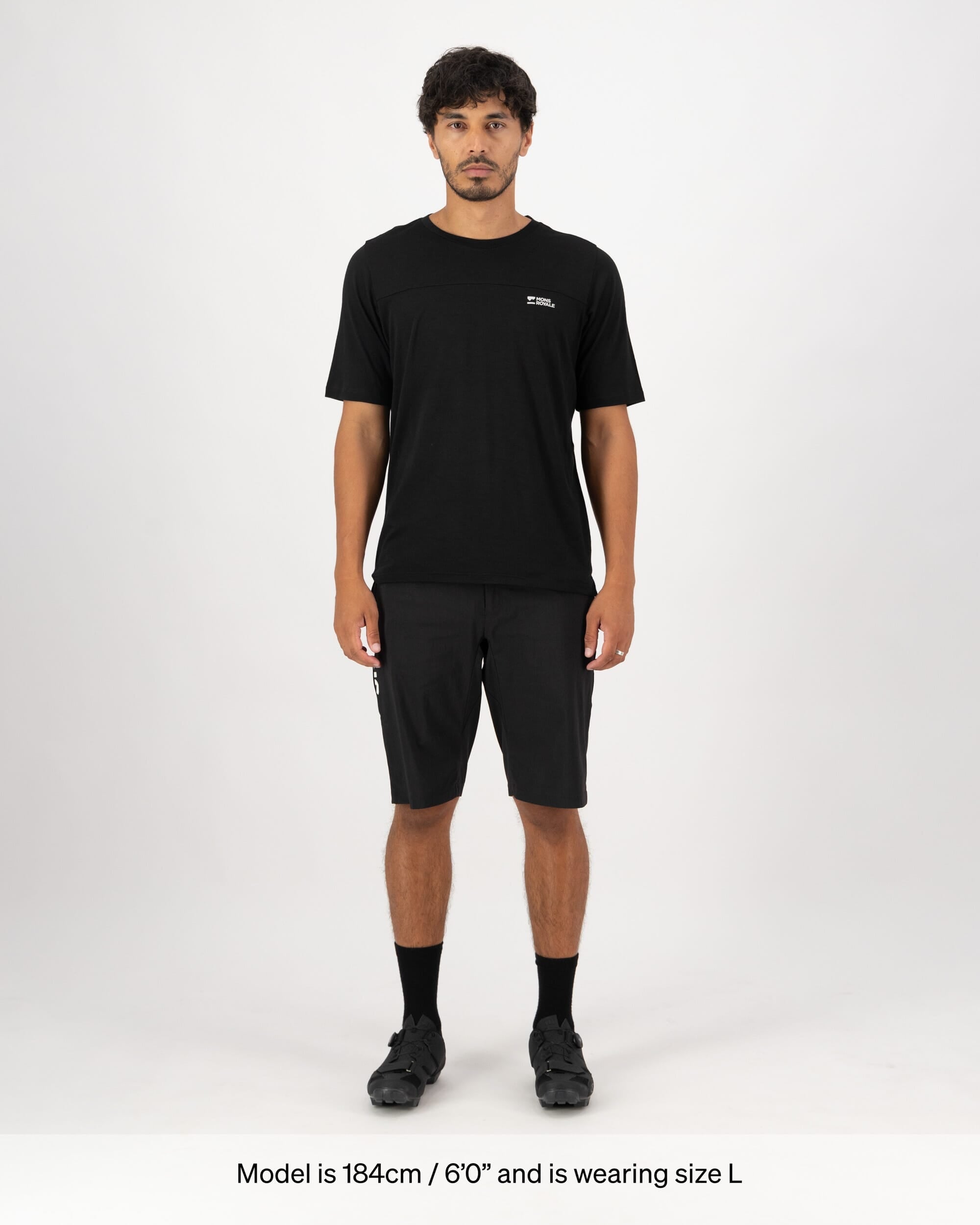 Mons Royale Mens Diversion Merino Bike Jersey Short Sleeve - Black, detail