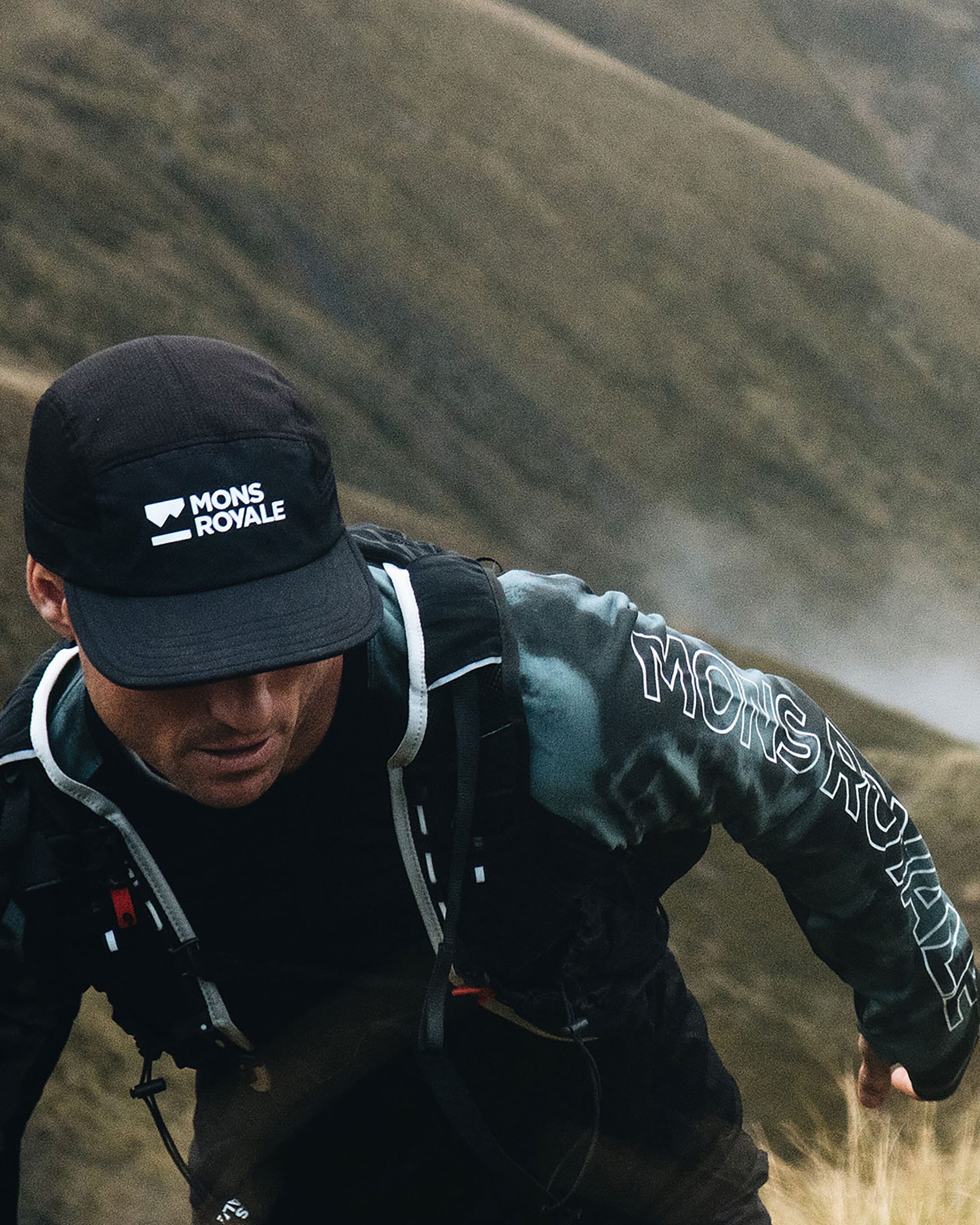 Mons Royale Unisex Velocity Trail Cap - Black, worn
