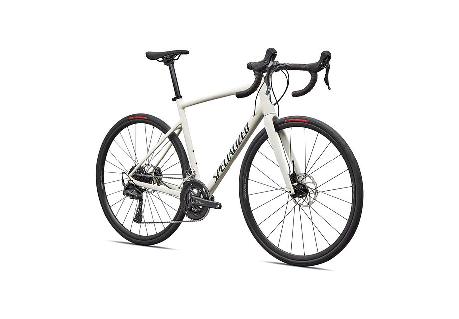Specialized Allez Shimano CUES Dune White / Deep Lake front detail
