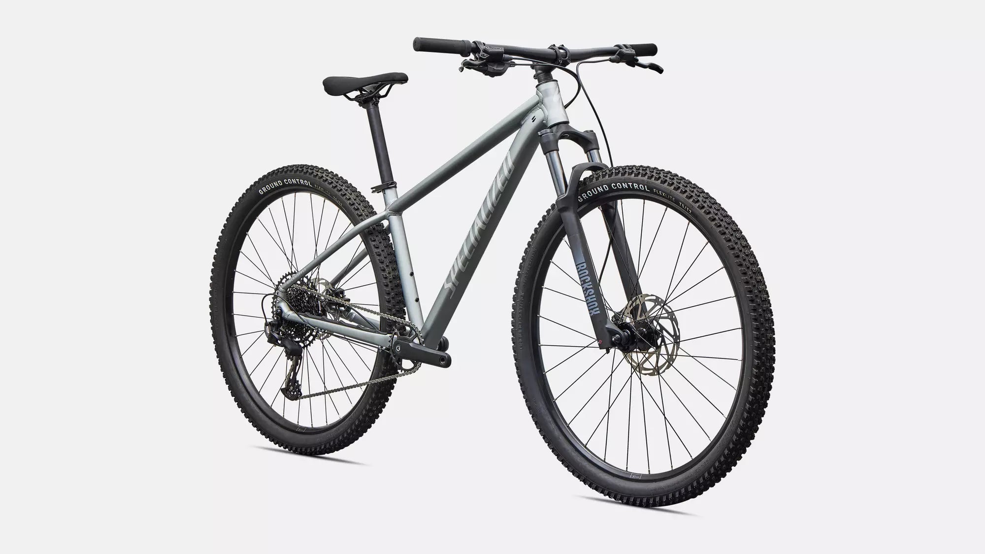 Specialized Rockhopper Comp - Satin Shadow Silver / Silver Dust front detail
