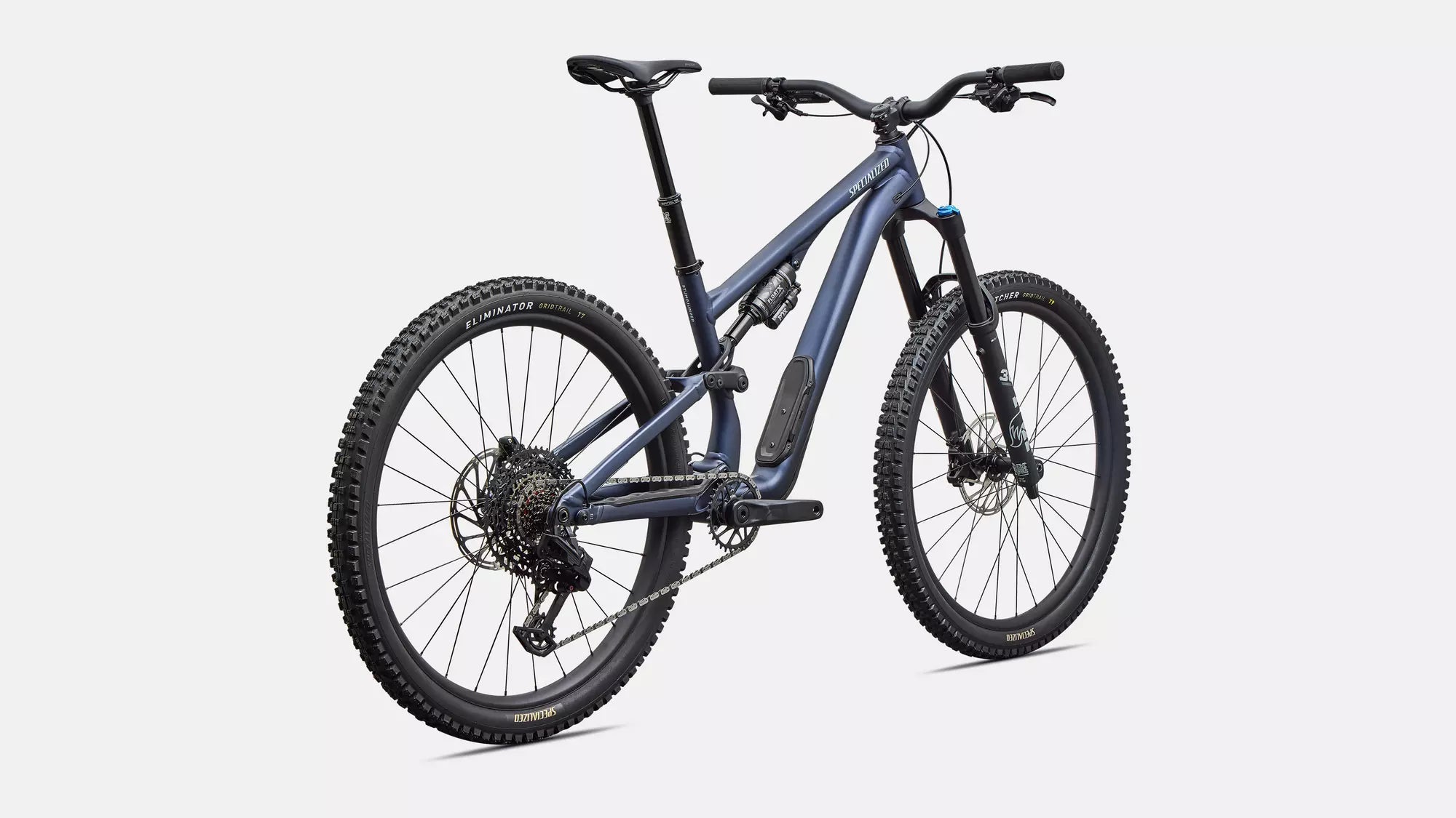 Specialized Stumpjumper 15 EVO Comp Alloy - Satin Metallic Deep Marine / Agave Grey rear detail