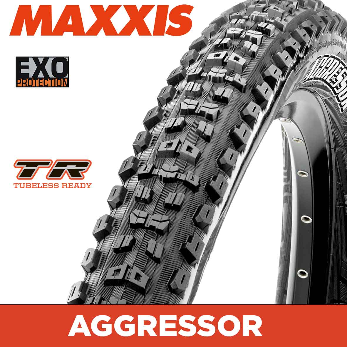 Maxxis Aggressor Tyre - 27.5X2.30 - EXO / TR - Foldable 60 TPI E25 at Spoke N Trail