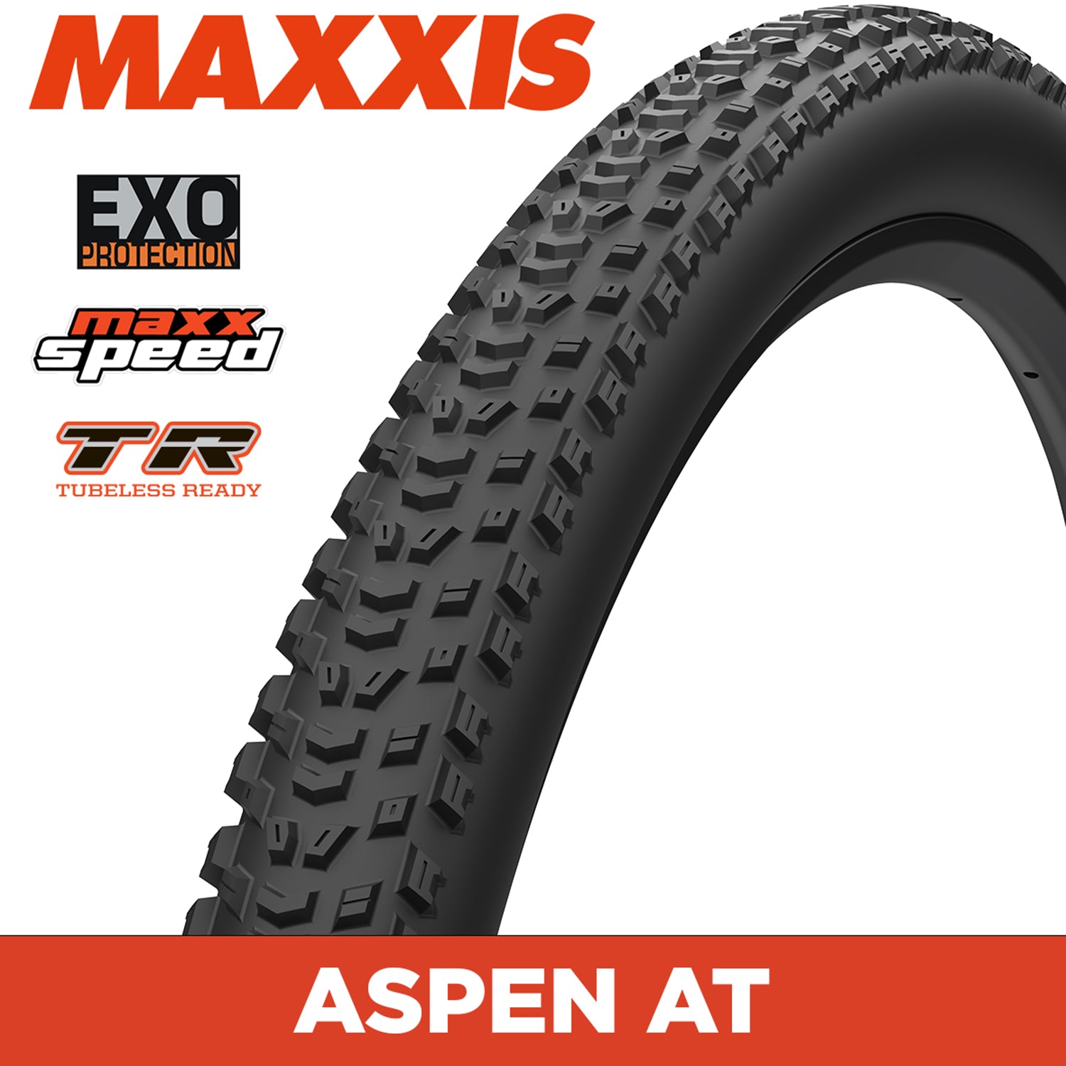 Maxxis Aspen AT Tyre - 29X2.40 - MaxxSpeed / EXO / TR - Foldable 120 TPI E50 at Spoke N Trail