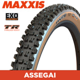 Maxxis Assegai Tyre - 27.5X2.60 - EXO / TR / Tanwall - Foldable 60 TPI E25 at Spoke N Trail