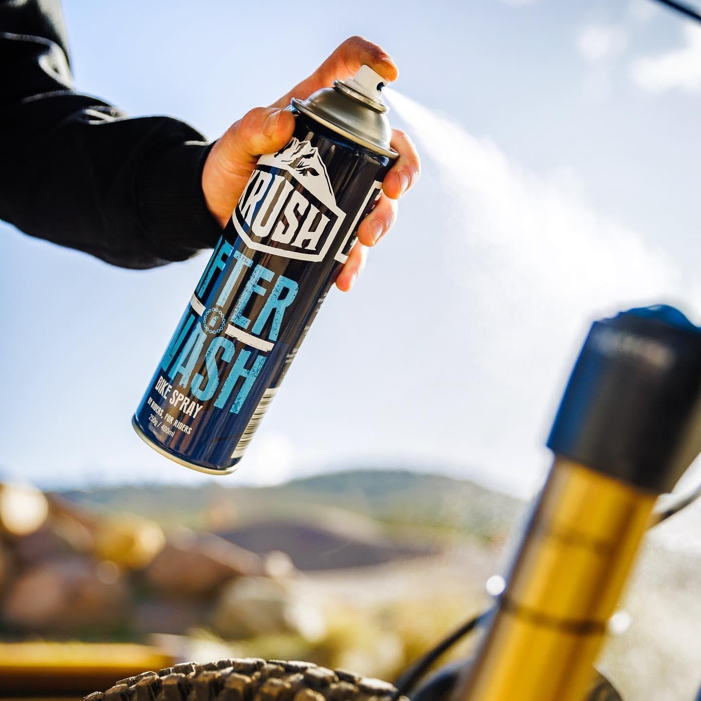 Krush After Wash Bike Spray 250g in use
