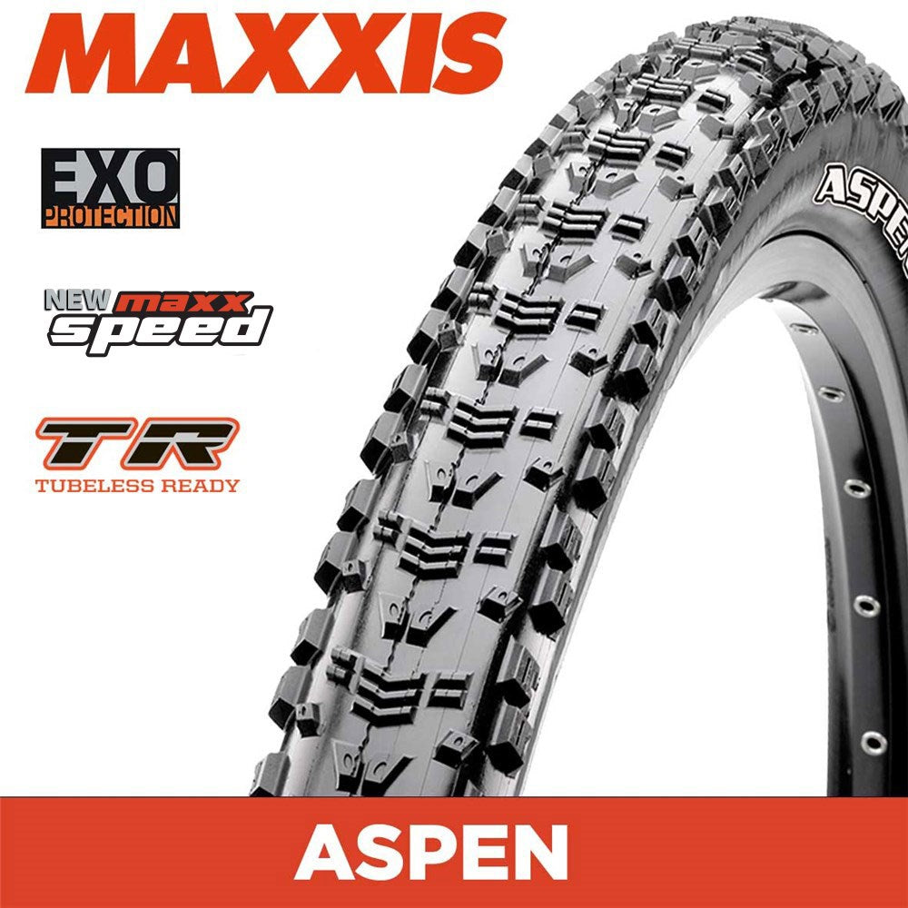 Maxxis Aspen Tyre - 29X2.25 - MaxxSpeed / EXO / TR - Foldable 120 TPI E25 at Spoke N Trail