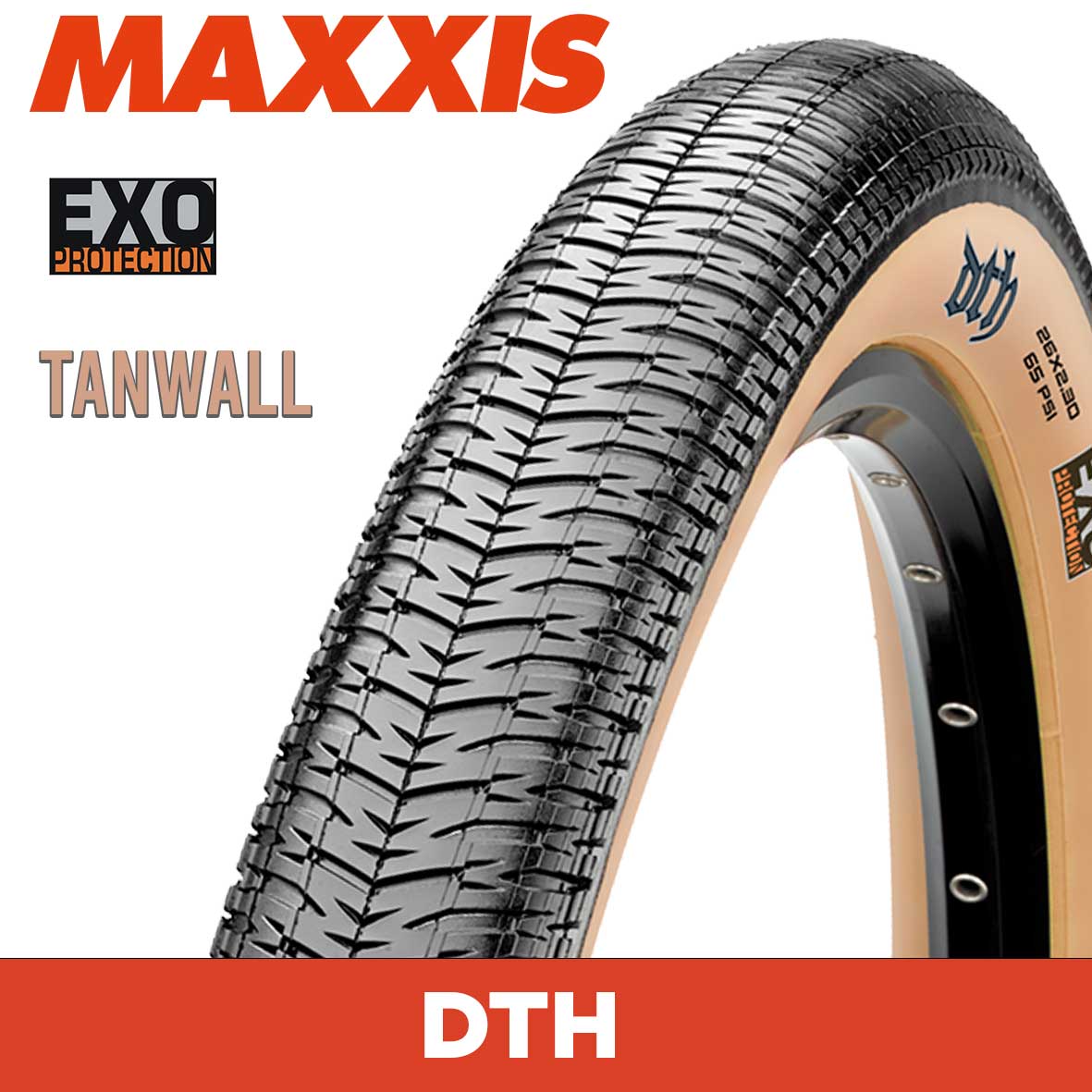 Maxxis DTH Tyre - 26X2.30 - EXO / Tanwall - Foldable 60 TPI at Spoke N Trail