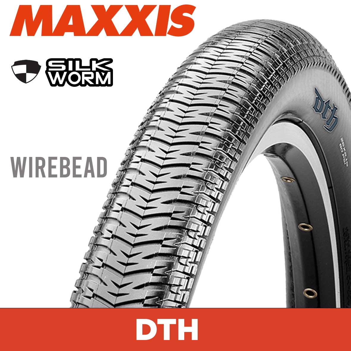 Maxxis DTH Tyre - 20X1-1/8 - Silkworm - Wire 120 TPI at Spoke N Trail