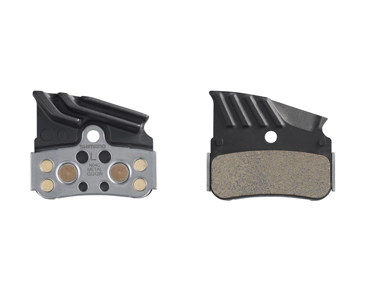 Shimano N04C metal disc brake pads with fin
