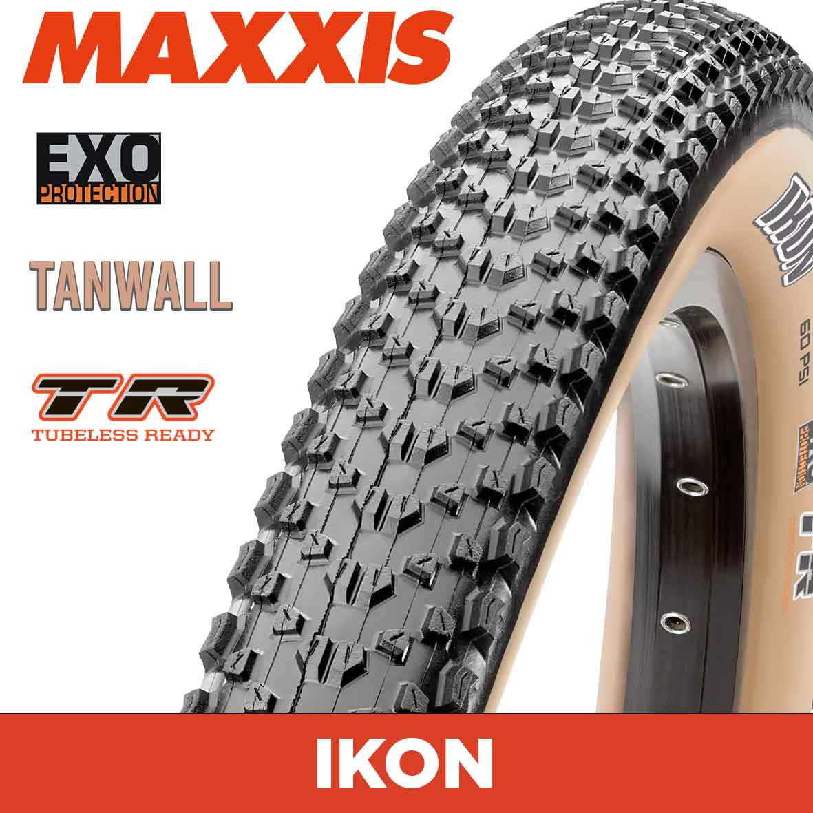 Maxxis Ikon Tyre - 29X2.20 - EXO / TR / Tanwall - Foldable 60 TPI E25 at Spoke N Trail