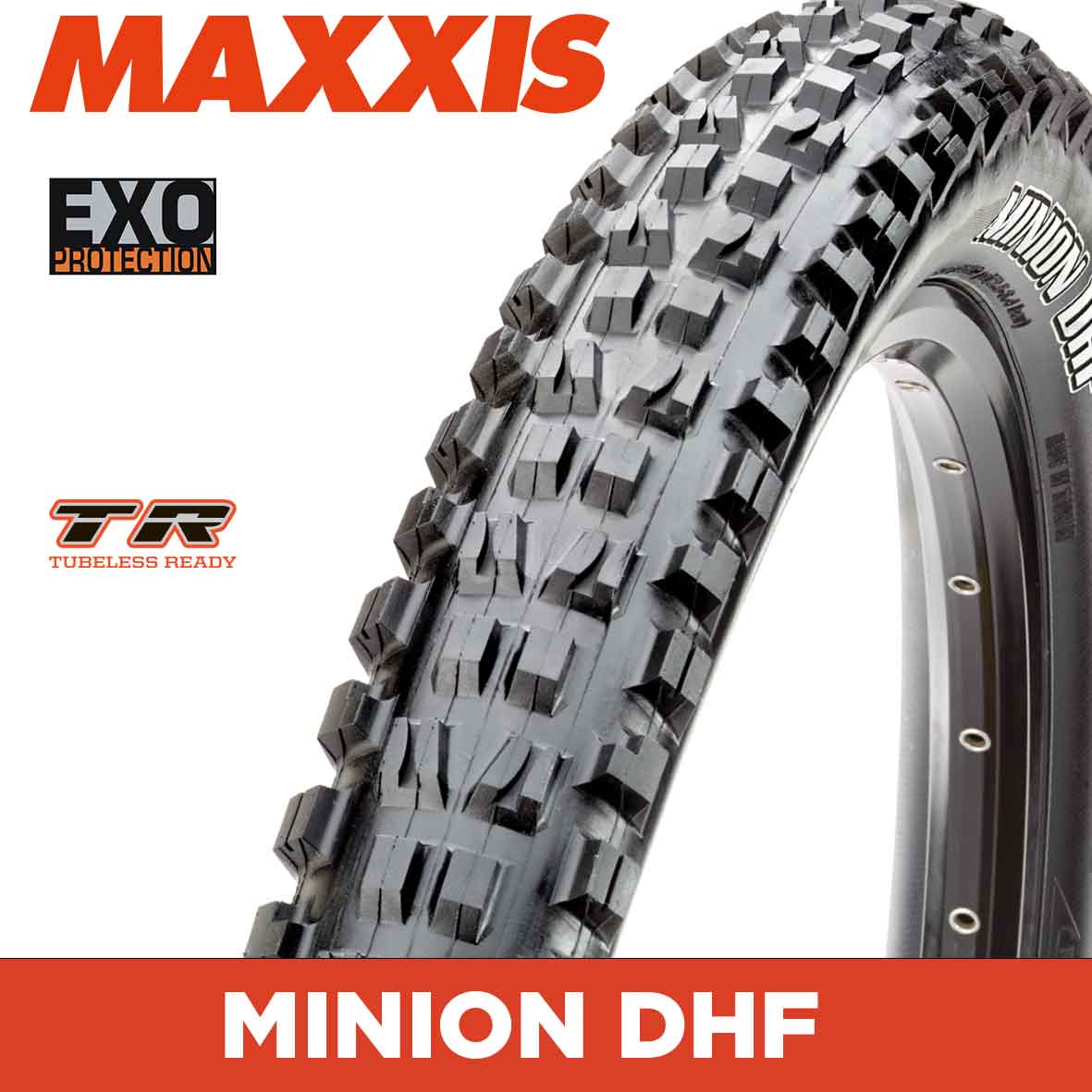 Maxxis Minion DHF Tyre - 27.5X2.60 - EXO / TR - Foldable 60 TPI E25 at Spoke N Trail