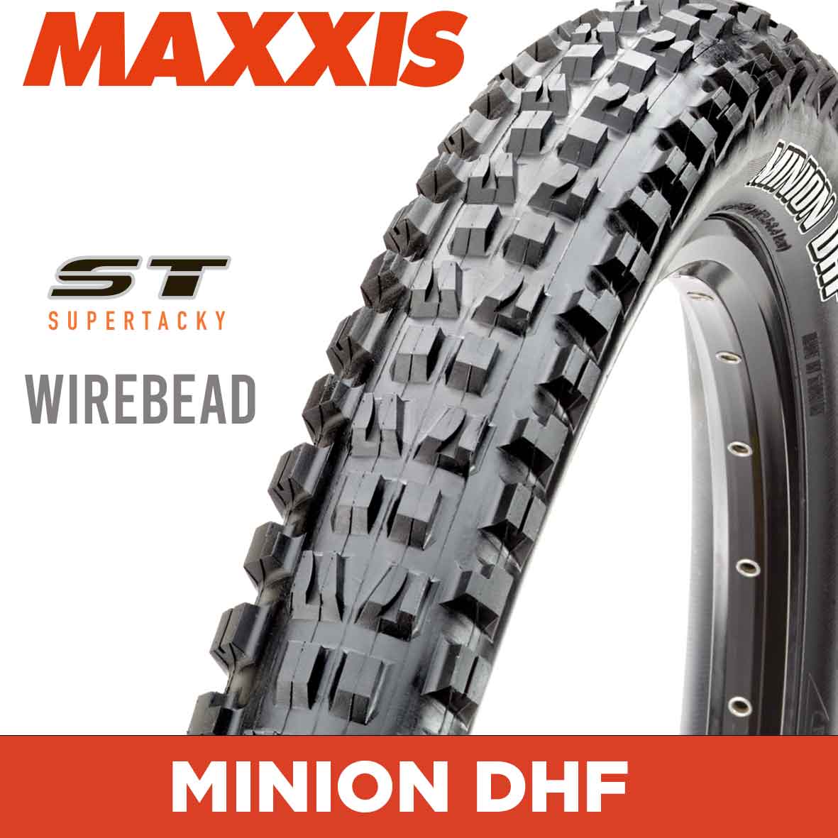 Maxxis Minion DHF Tyre - 26X2.35 - ST - Wire 60 TPI E25 at Spoke N Trail