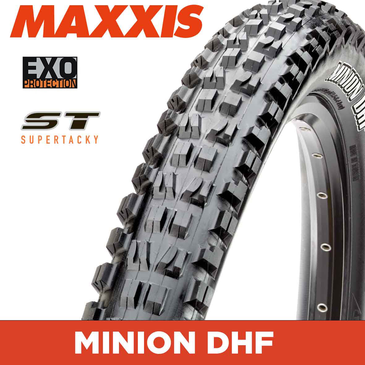 Maxxis Minion DHF Tyre - 26X2.50 - EXO / ST - Foldable 60 TPI E25 at Spoke N Trail