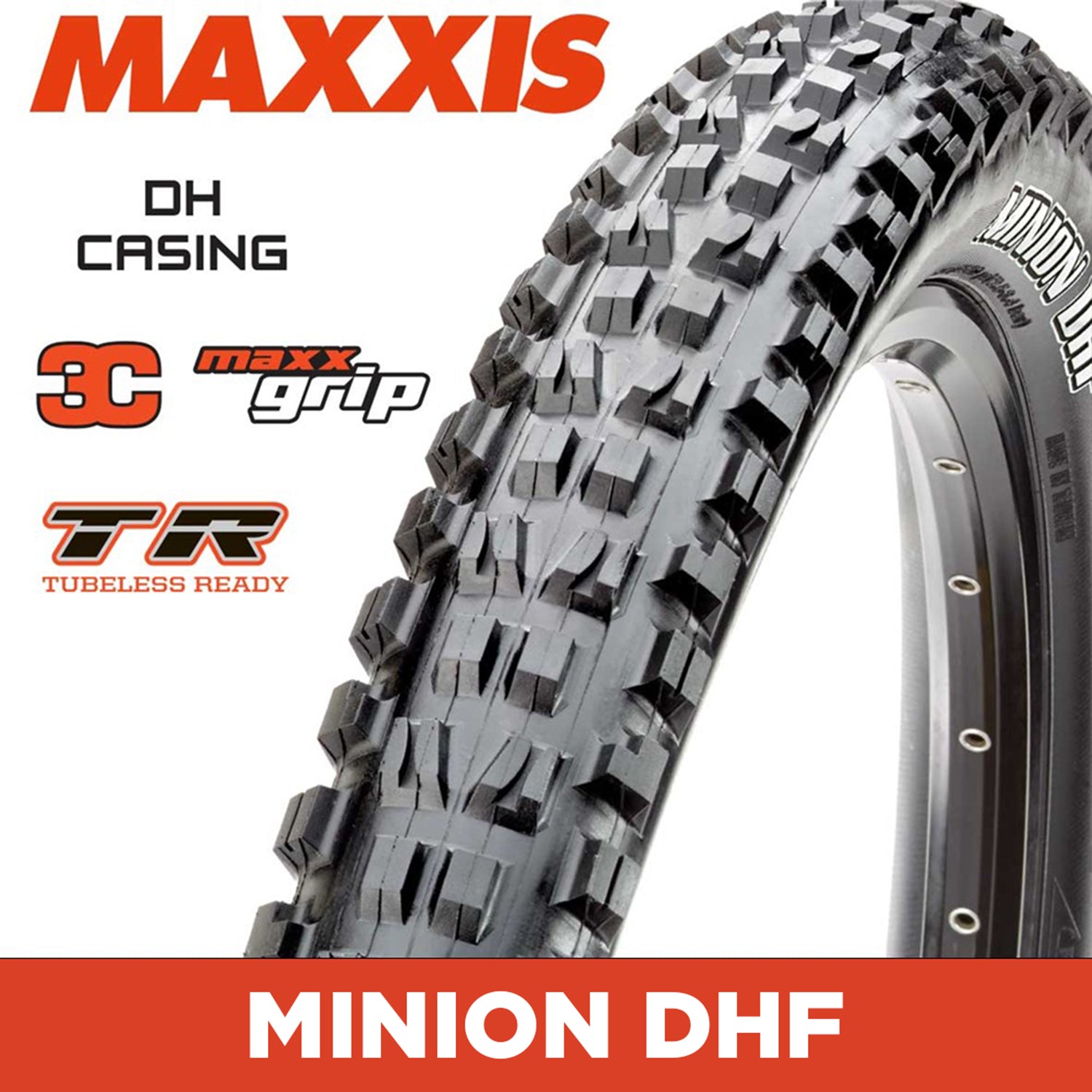 Maxxis Minion DHF Tyre - 29X2.50WT - 3C MaxxGrip / DH / TR - Foldable 60X2 TPI E25 at Spoke N Trail