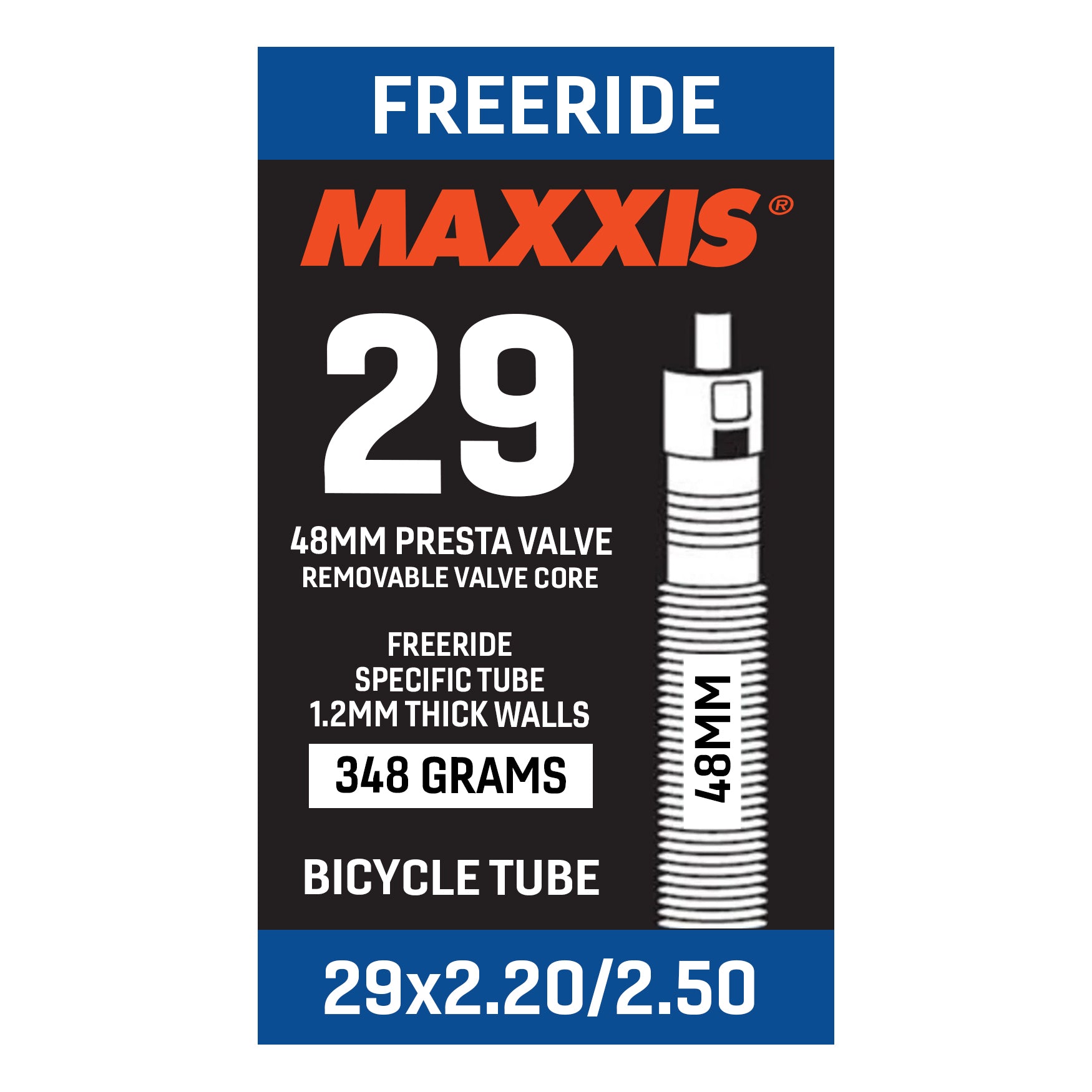 Maxxis Freeride Tube - 29X2.2/2.5 - Presta 48mm - Removable Core at Spoke N Trail