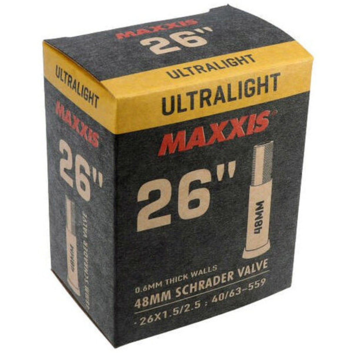 Maxxis Ultralight Tube - 26X1.5/2.5 - Schrader 48mm at Spoke N Trail