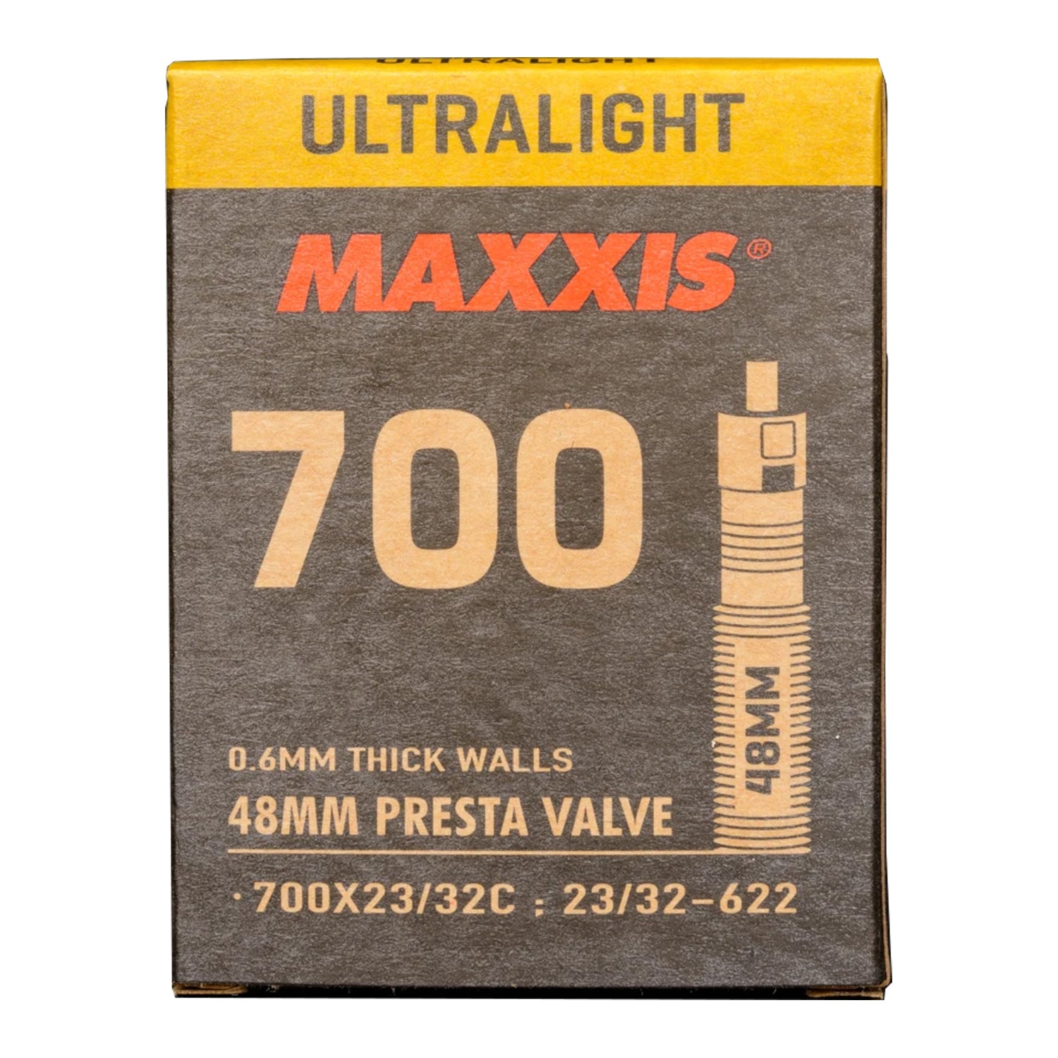 Maxxis Ultralight Tube - 700X23/32C - Presta 48mm - Removable Core at Spoke N Trail