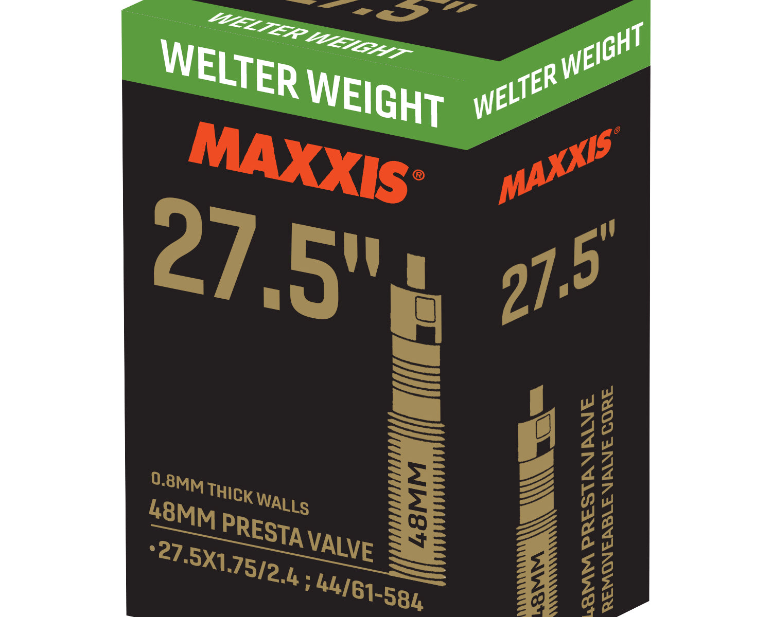 Maxxis Welter Weight Tube - 27.5X1.75/2.4 - Presta 48mm - Removable Core at Spoke N Trail