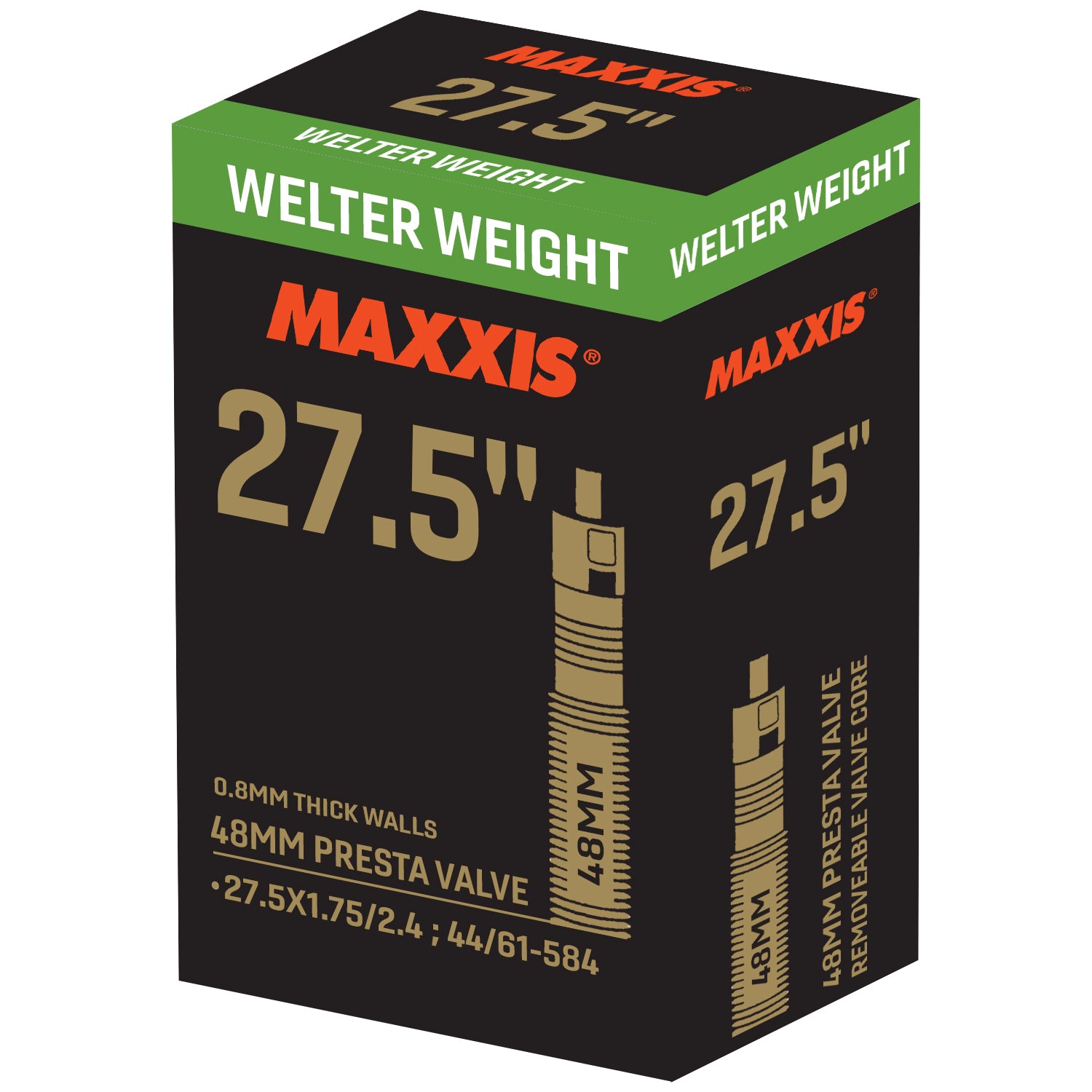 Maxxis Welter Weight Tube - 27.5X1.75/2.4 - Presta 48mm - Removable Core at Spoke N Trail
