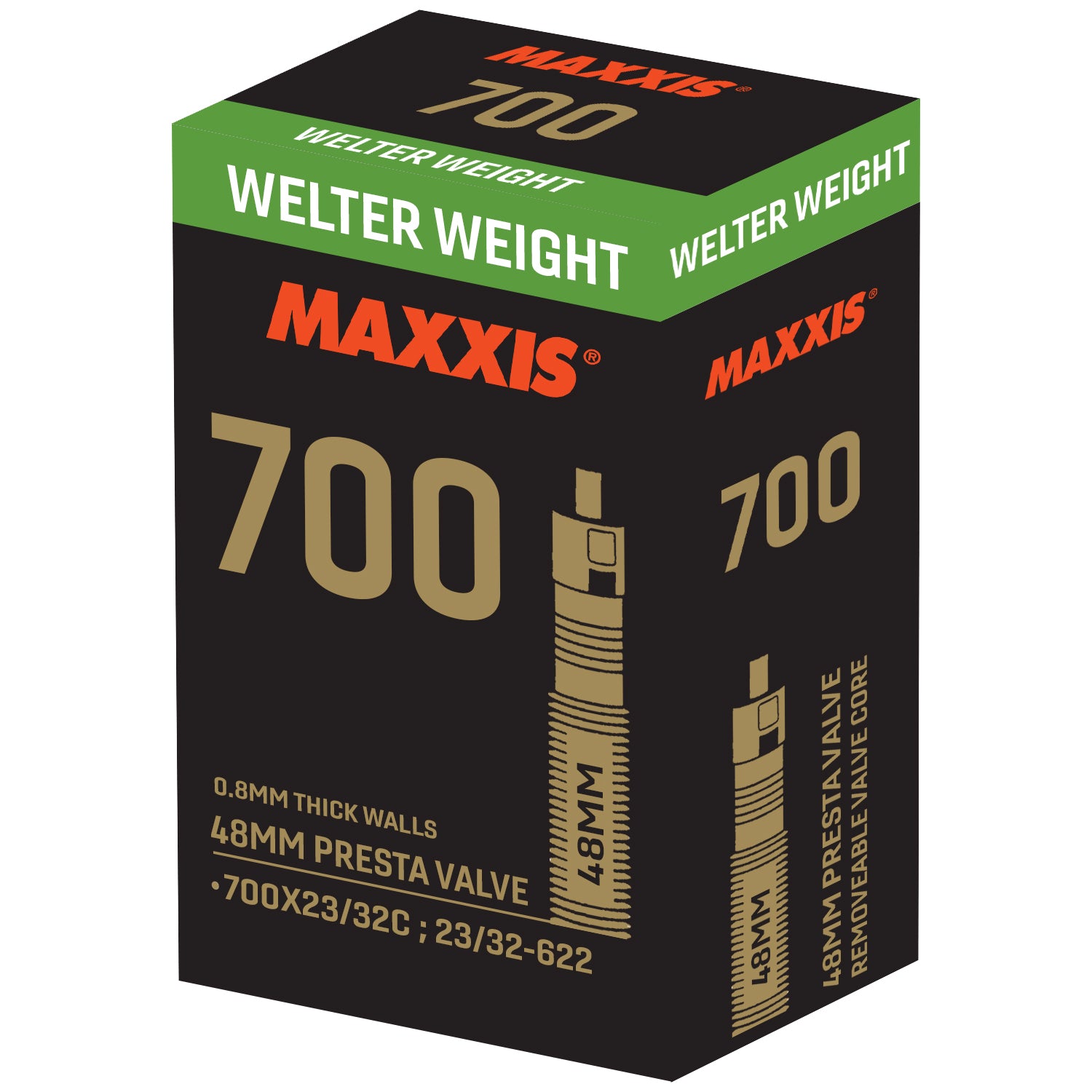 Maxxis Welter Weight Tube - 700X23/32C - Presta 48mm - Removable Core at Spoke N Trail