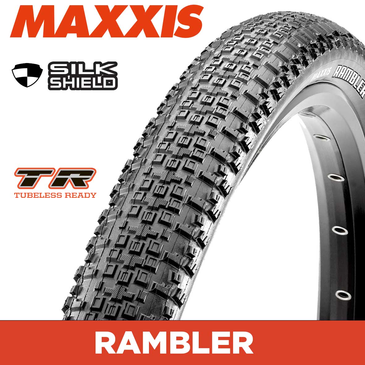 Maxxis Rambler Tyre - 650X47B - SilkShield / TR - Foldable 60 TPI E25 at Spoke N Trail