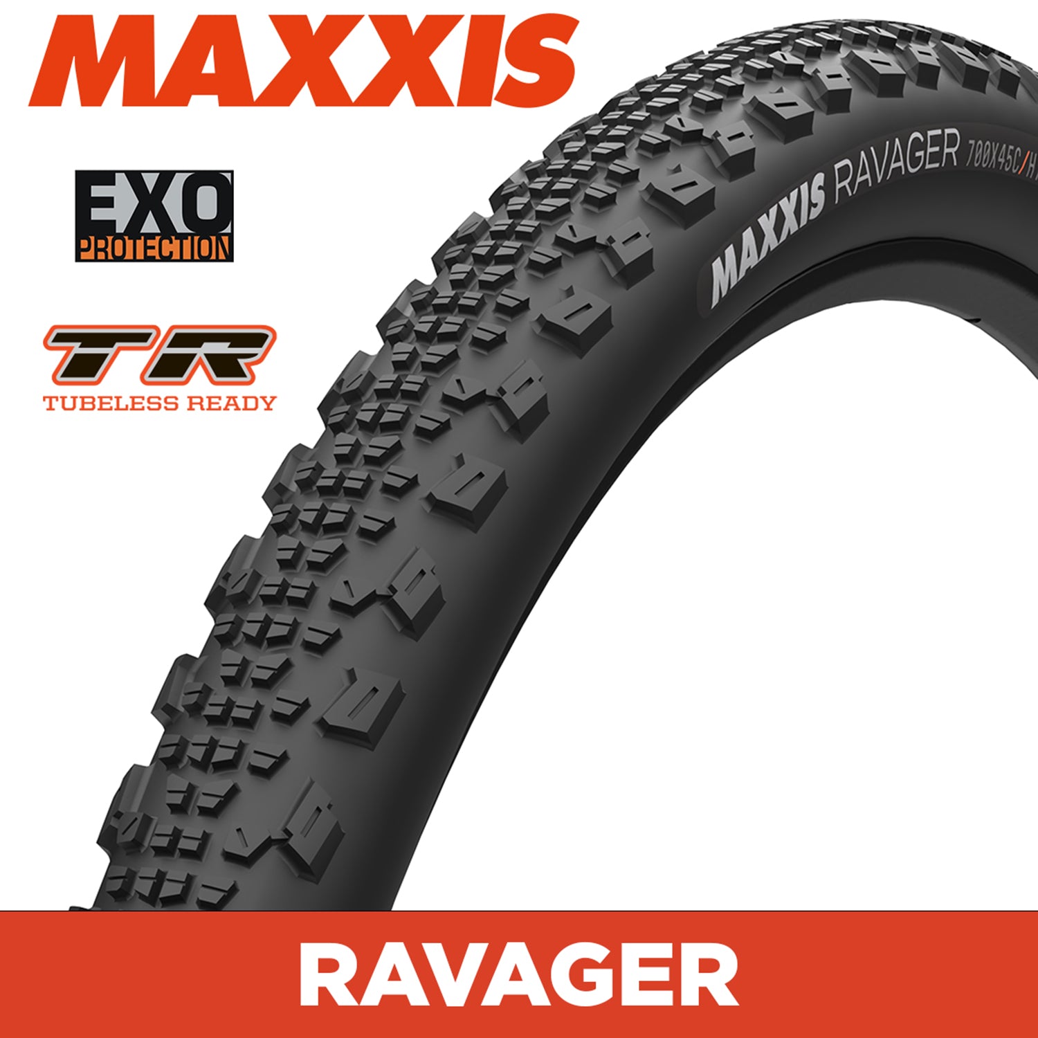 Maxxis Ravager Tyre - 700X40C - EXO / TR - Foldable 120 TPI E25 at Spoke N Trail