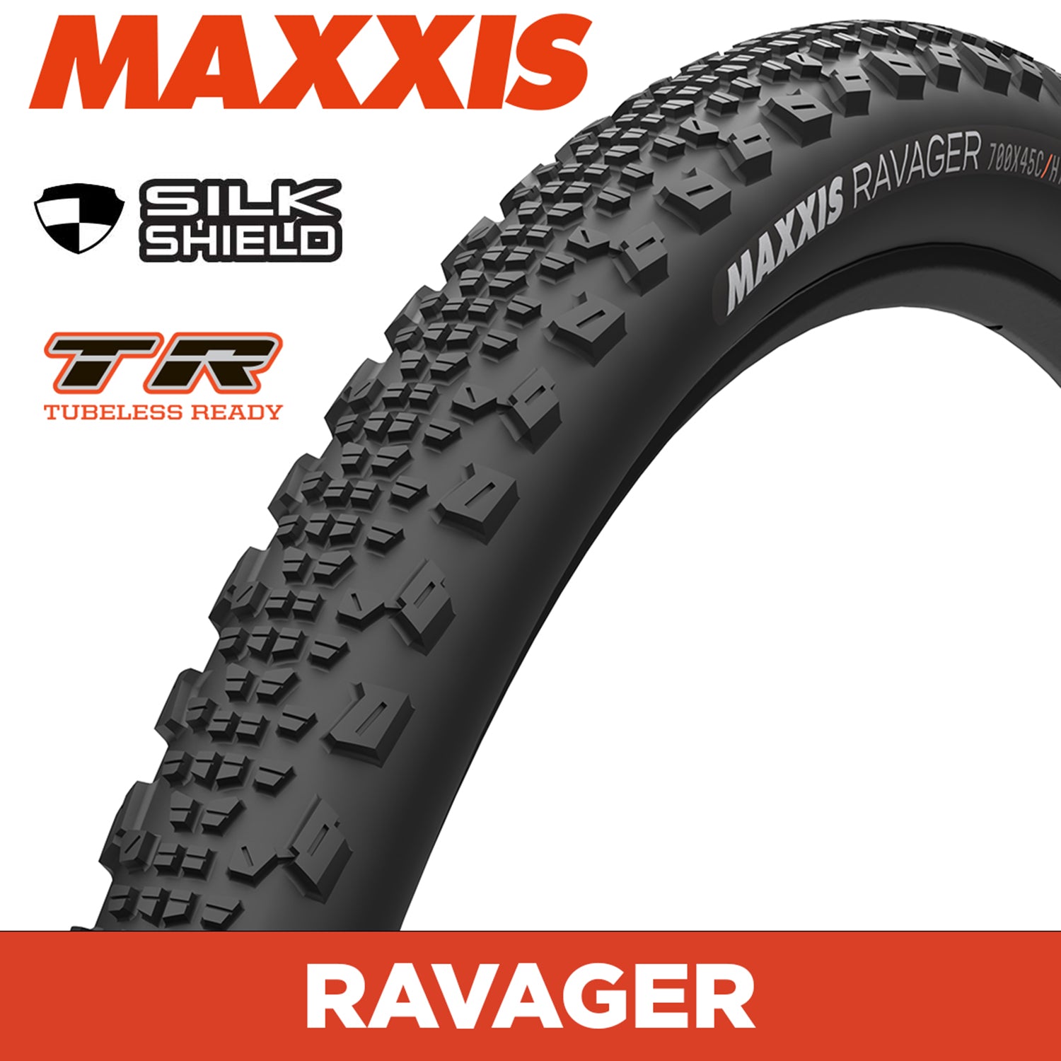 Maxxis Ravager Tyre - 700X40C - SilkShield / TR - Foldable 60 TPI E25 at Spoke N Trail