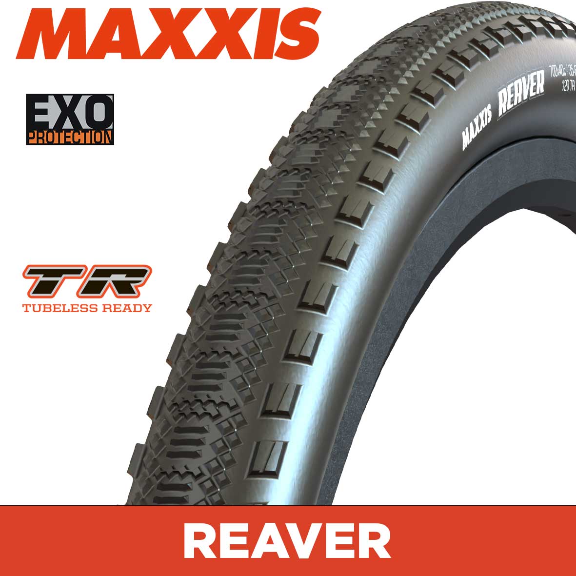 Maxxis Reaver Tyre - 700X40 - EXO / TR - Foldable 120 TPI at Spoke N Trail