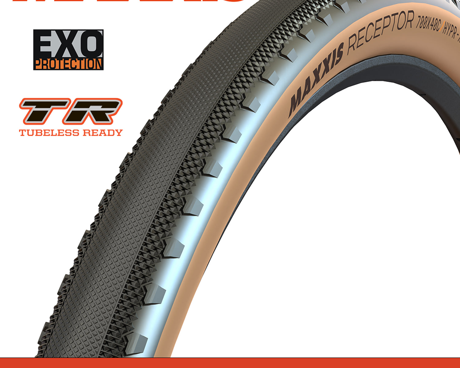 Maxxis Receptor Tyre - 650X47B - EXO / TR / Tanwall - Foldable 120 TPI E25 at Spoke N Trail