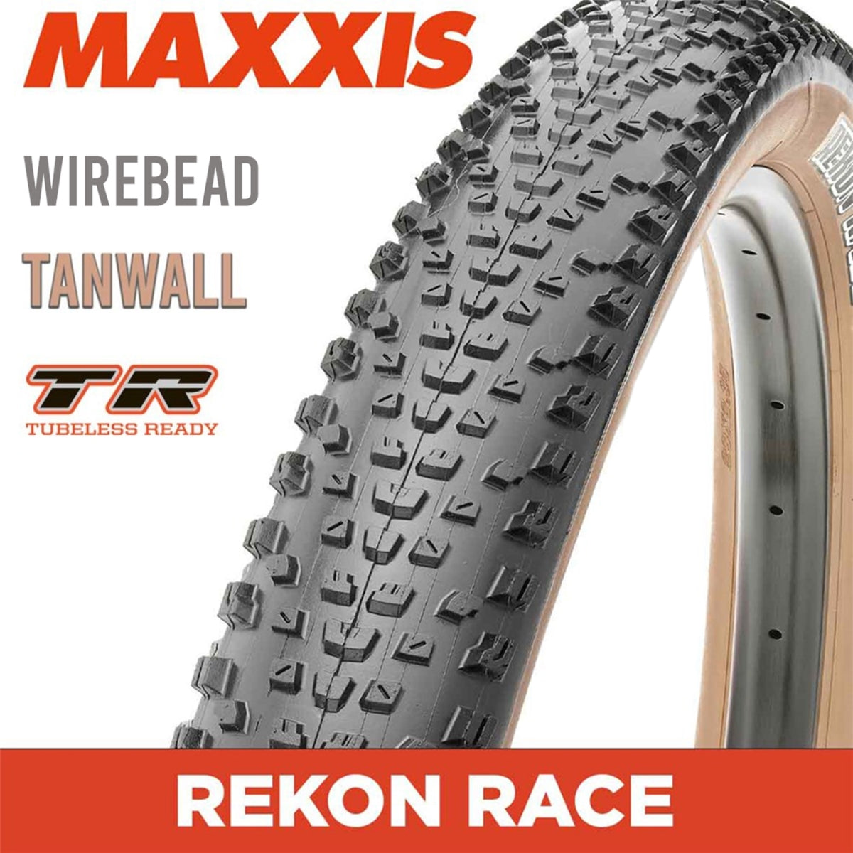 Maxxis Rekon Race Tyre - 29X2.40 - Tanwall - Wire 60 TPI E25 at Spoke N Trail