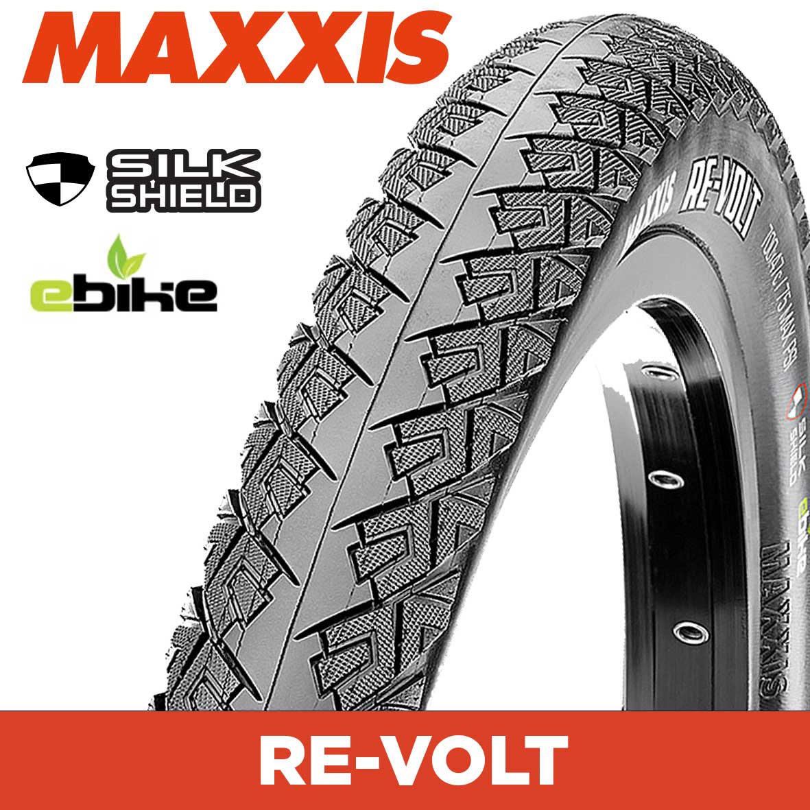 Maxxis Re-Volt Tyre - 700X47C - EBIKE / SilkShield - Wire 60 TPI at Spoke N Trail