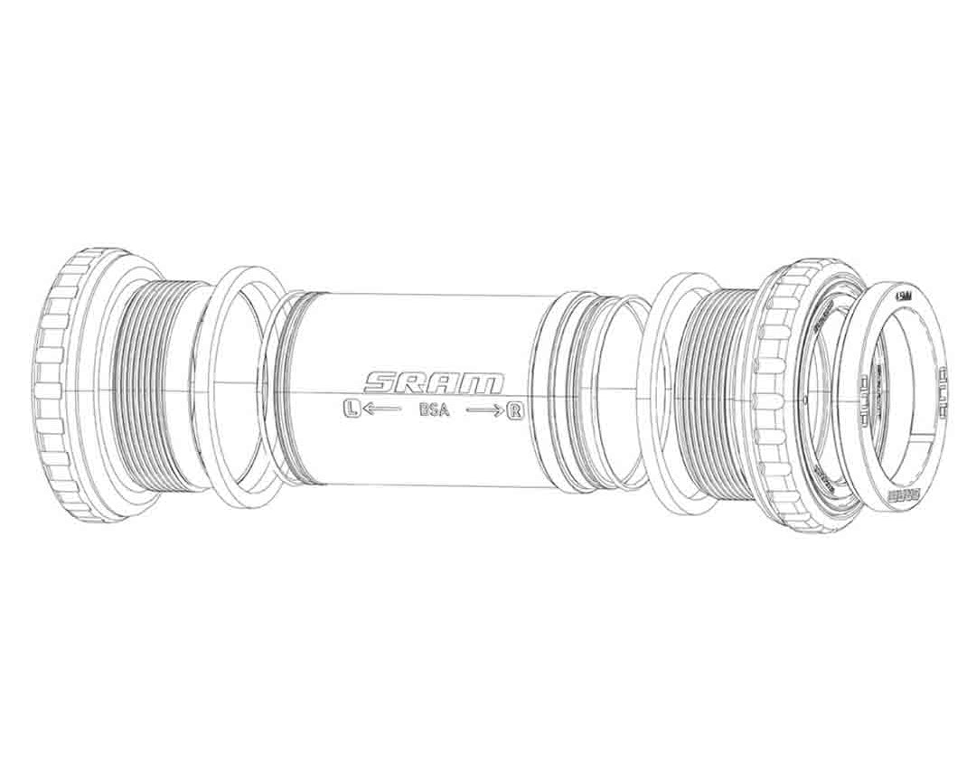 SRAM Spindle Spacer Kit BB30>BB386 Force/Rival/Apex/Quarq/S-serie