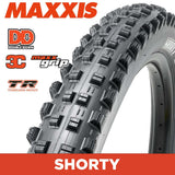Maxxis Shorty Tyre - 27.5X2.40 - 3C MaxxGrip / DD / TR - Foldable 120X2 TPI E25 at Spoke N Trail