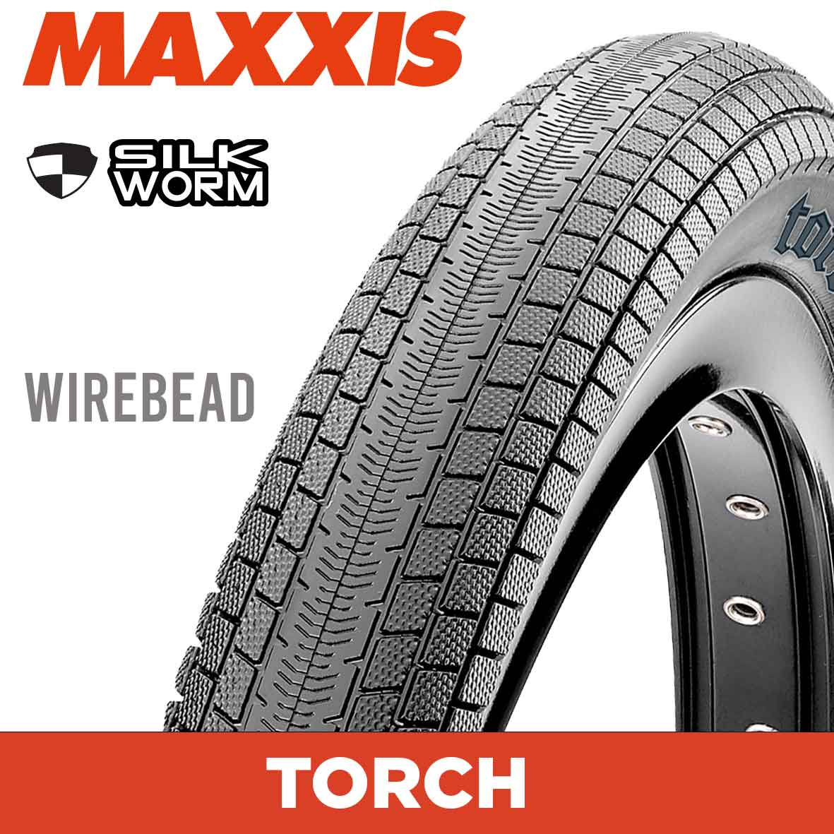 Maxxis Torch Tyre - 20X1-1/8 - Silkworm - Wire 60 TPI at Spoke N Trail