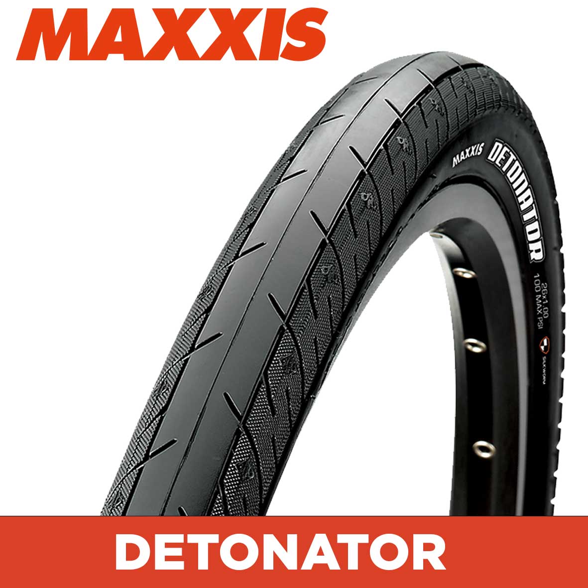 Maxxis Detonator Tyre - 700X25C - Wire 60 TPI at Spoke N Trail