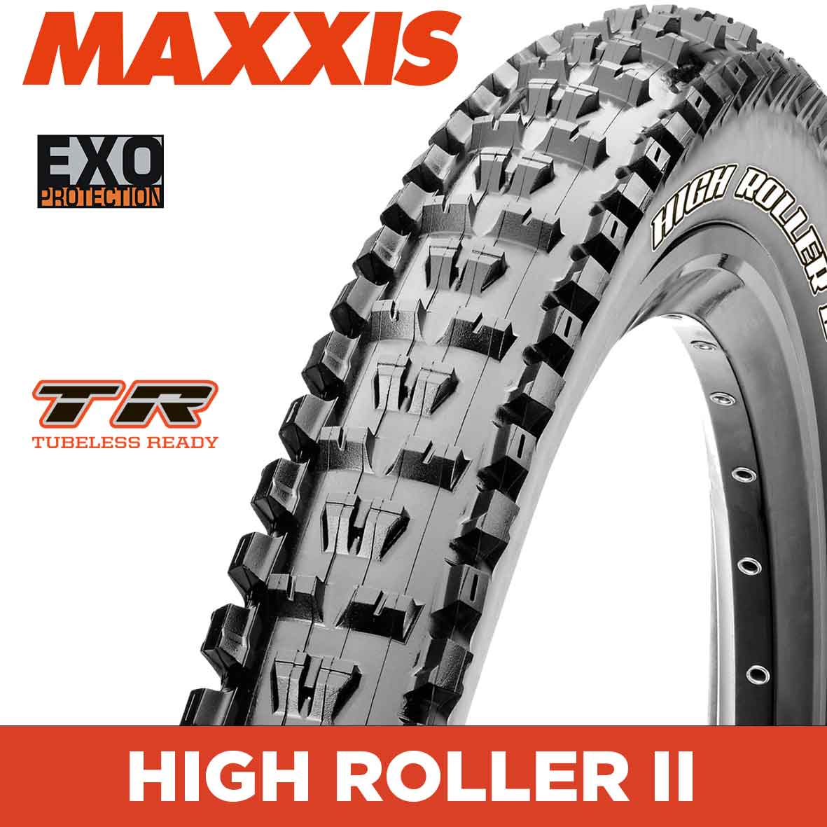 Maxxis High Roller II Tyre - 27.5X2.80 - EXO / TR - Foldable 60 TPI E25 at Spoke N Trail