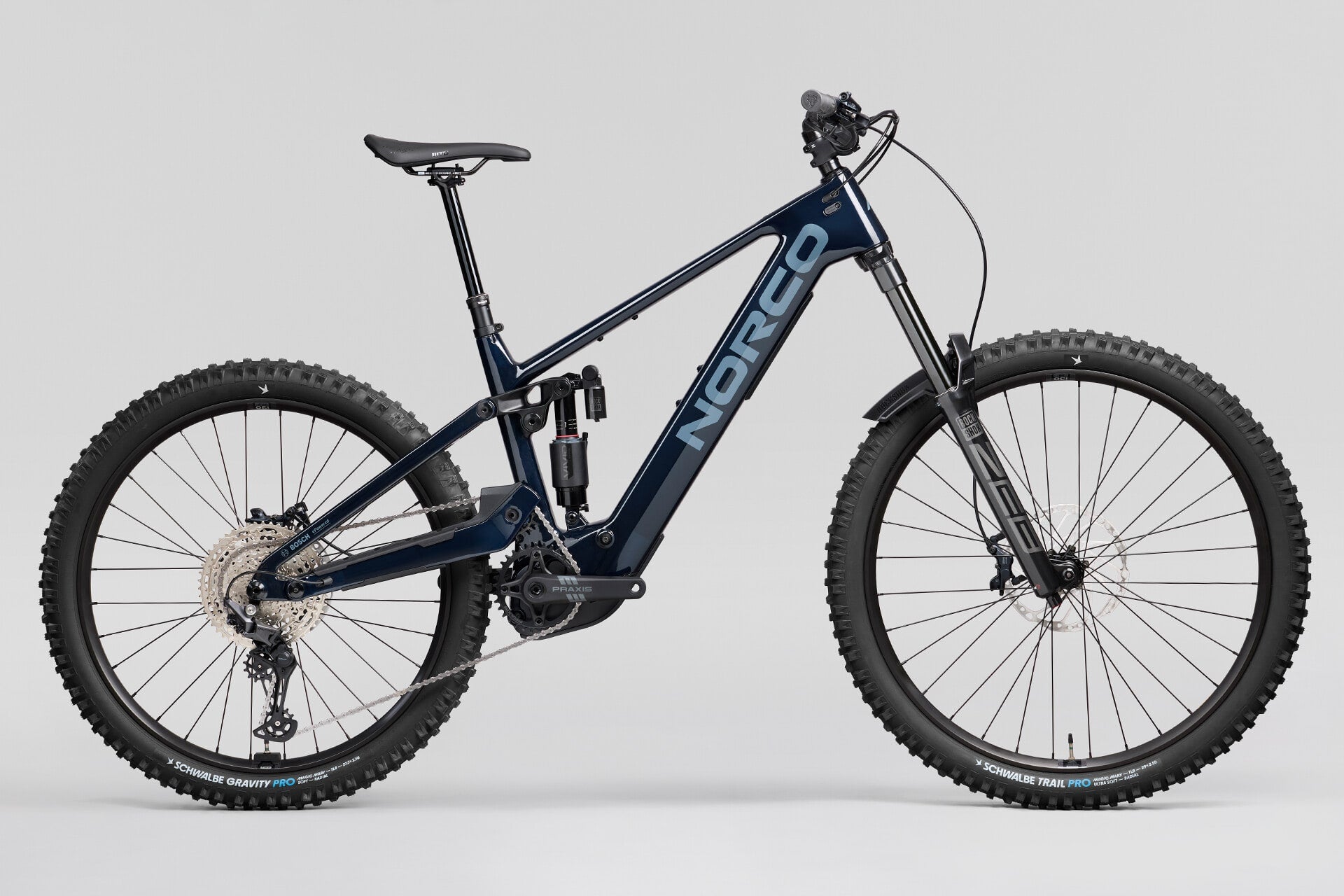 Norco Range VLT CX C2 Raw Carbon Blue - side view