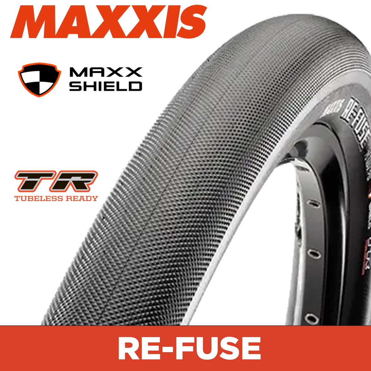 Maxxis Re-Fuse Tyre - 700X32C - MaxxShield / TR - Carbon Fiber 60 TPI at Spoke N Trail