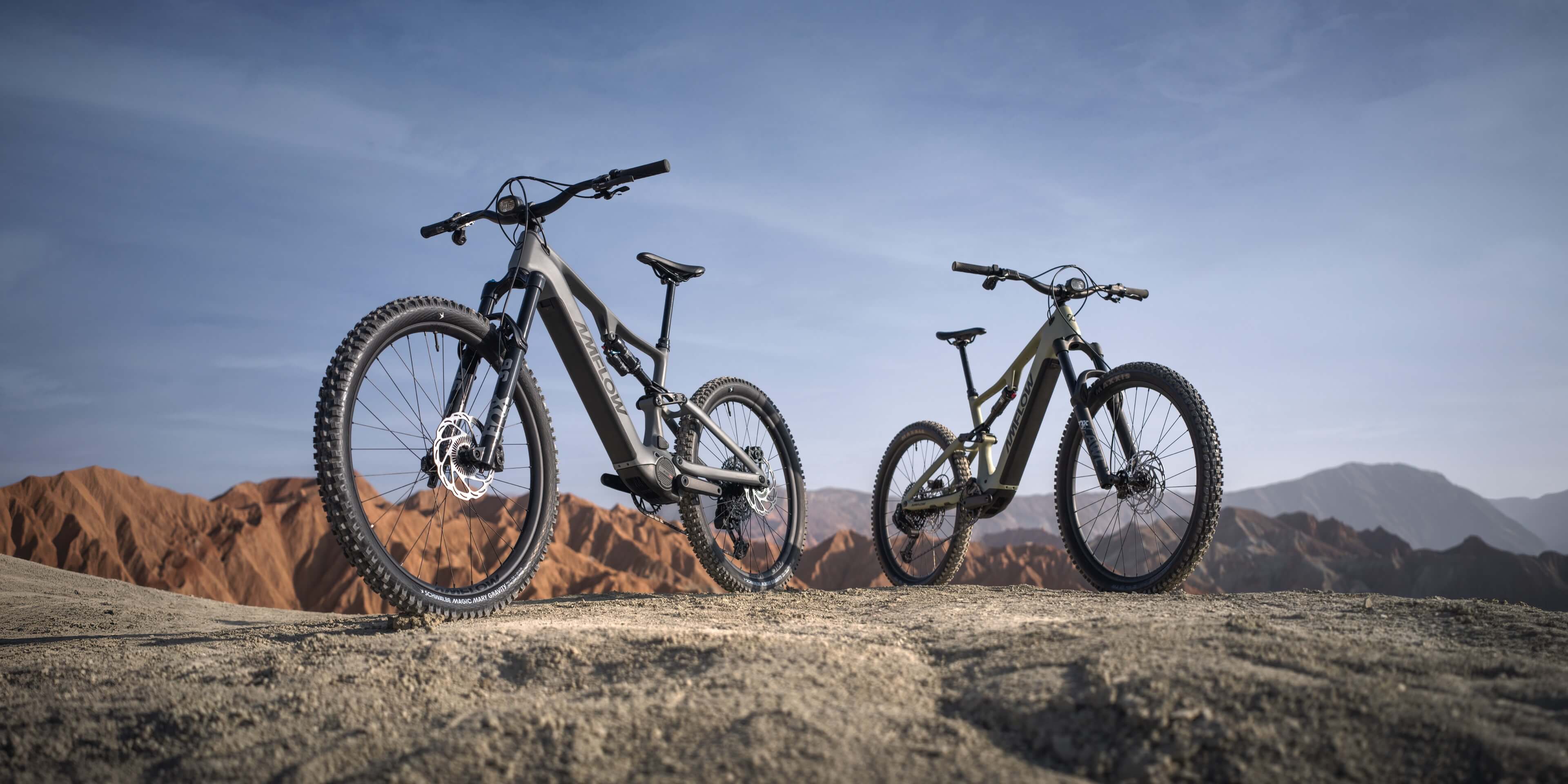 Amflow PR Carbon Pro bikes on alpine terrain
