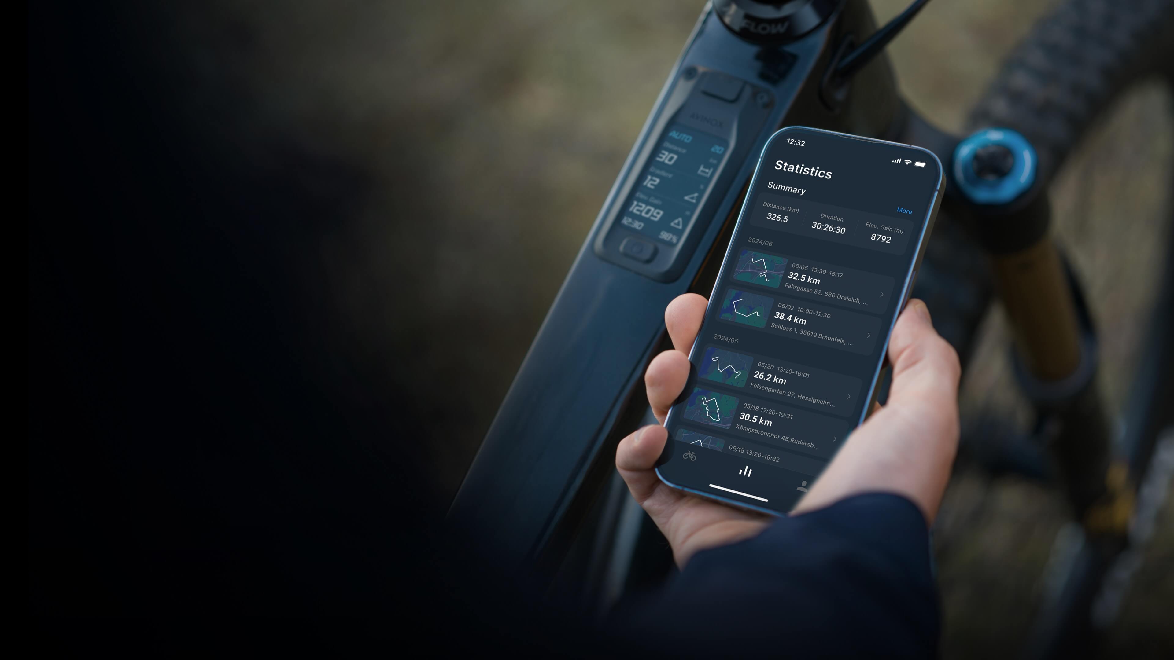 Amflow PL Carbon Pro ride data and app screen